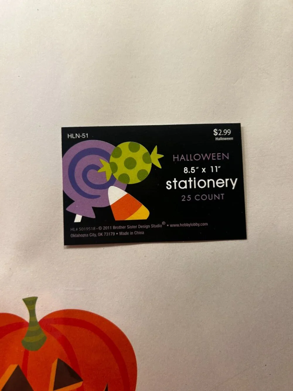 5 packs of Halloween Stationary - 25 pieces per pack - sealed NEW